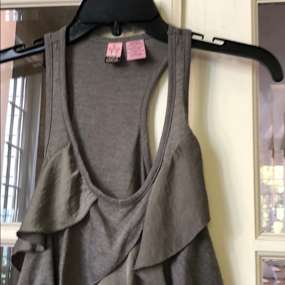 Gray Ruffle Racer Back Top - Picture 2 of 4